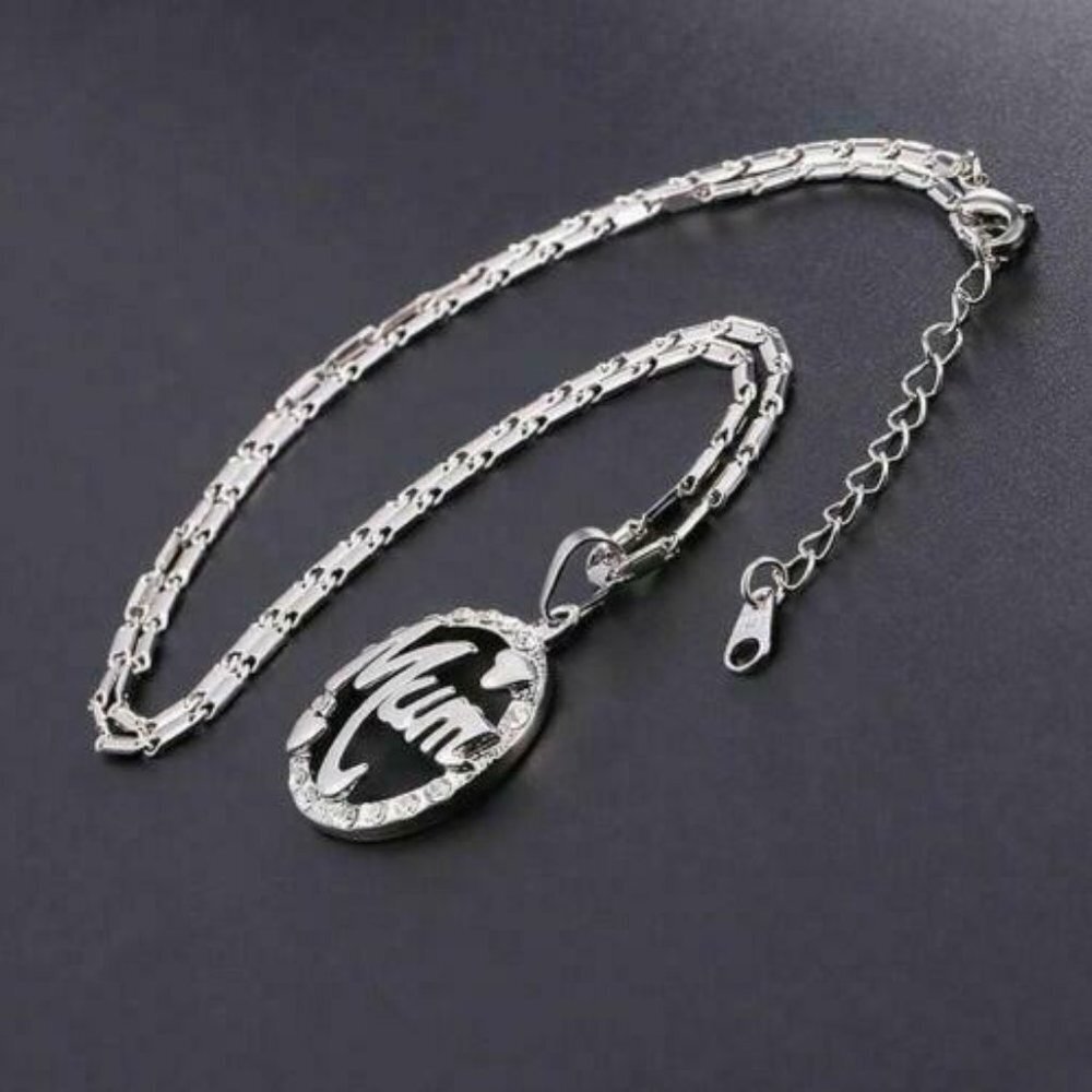 Best Gifts for Mom Mum Mother Necklace Pendant Sterling Silver Women Love Heart